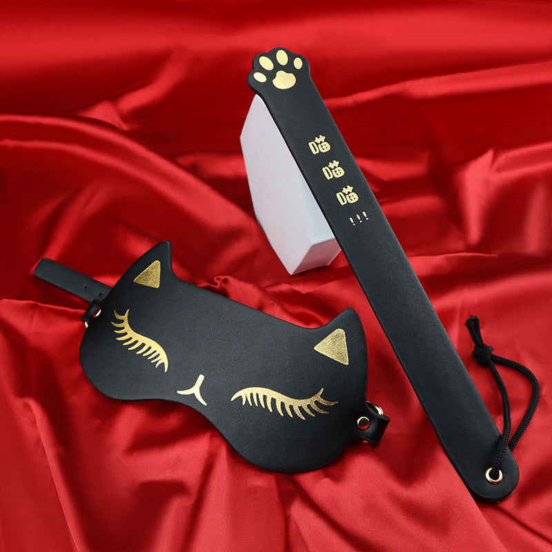 BDSM Kitten Set |   Gilded 5-Piece Bondage Kit with Collar, Ears & Blindfold